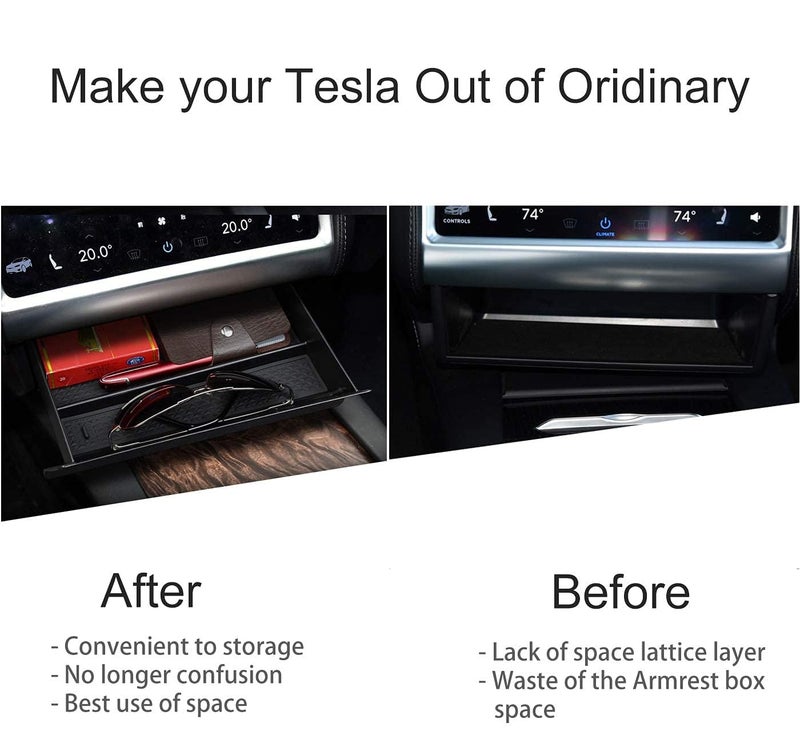 Moonlinks For Tesla Model S/Model X Center Console Drawer Box, Center Console Cubby Drawer Storage Box Customized for Tesla Model S/Model X 2012-2020 2021 - Image 2